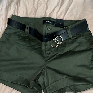 Torrid Olive Shorts with Black Belt 14